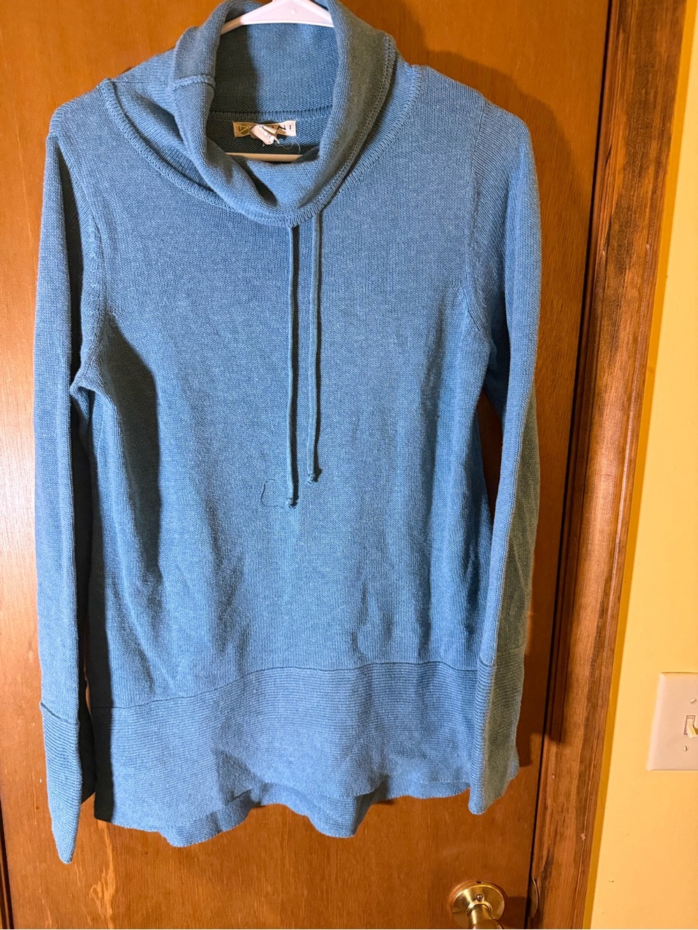 Dakini Teal Cowl Neck Pullover Sweater